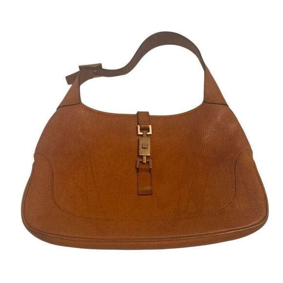 Gucci Tan Leather Jackie piston lock Shoulder Bag - Picture 2 of 14